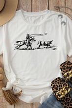 Western Rodeo Graphic Round Neck T Shirt for Women