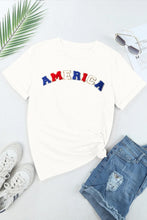 White America Text T-Shirt for Women in Polyester Cotton Blend
