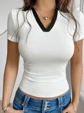 White and Black Collared Polo T-Shirt for Women Woman T Shirts