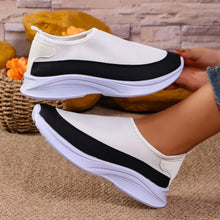 White and Black Slip-On Sneakers for Women White