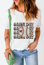 White Baseball Graphic T-Shirt for Women