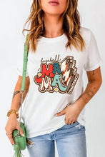 White Baseball Mama Graphic T-Shirt for Women Woman T Shirts