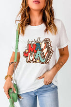 White Baseball Mama Graphic T-Shirt for Women