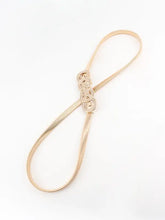 Elegant gold braided bracelet with knot buckle metal belt design