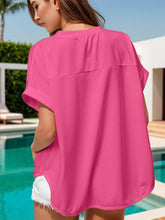 White Blouse with Pink Bow Appliqués