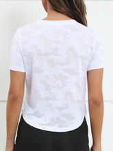 White Camouflage Athletic T-Shirt for Women