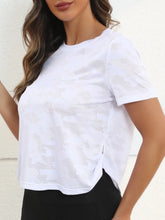 White Camouflage Athletic T-Shirt for Women