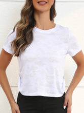 White Camouflage Athletic T-Shirt for Women White