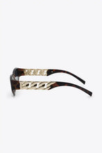 White Cat Eye Sunglasses with Gold Chain Detail and UV400 Protection Sunglasses