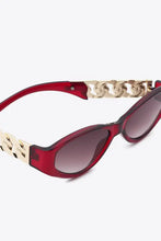 White Cat Eye Sunglasses with Gold Chain Detail and UV400 Protection Sunglasses