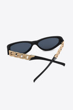 White Cat Eye Sunglasses with Gold Chain Detail and UV400 Protection