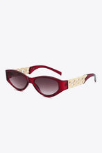 White Cat Eye Sunglasses with Gold Chain Detail and UV400 Protection Sunglasses