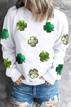 Lucky Clover Round Neck Long Sleeve Sweatshirt Woman Sweatshirts