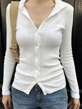 White Collared Button-Up Shirt for Women White