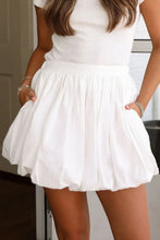 White Cotton Bubble Skirt for Women