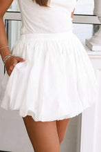 White Cotton Bubble Skirt for Women
