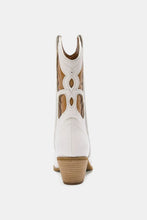 White Cowboy Point Toe Boots with Butterfly Cut Detailing