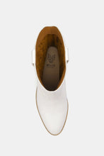 White Cowboy Point Toe Boots with Butterfly Cut Detailing
