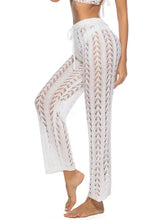 White Crochet Beach Pants with Moderate Stretch Swim Bottoms