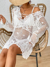 White Crochet Lace Swimwear Cover-Up Dress Swimwear Cover-Ups