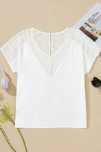White Crochet Sleeve V Neck Cotton Tunic Top Woman T Shirts