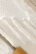 White Crochet Tassel Shawl Cover Up with Fringe for Swimwear