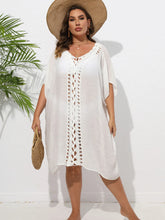 White Crochet Trim Beach Cover Up for Women