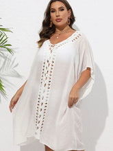 White Crochet Trim Beach Cover Up for Women