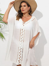 White Crochet Trim Beach Cover Up for Women