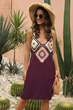 White Crochet Trim Sundress Cover Up for Women Burgundy One Size Swimwear Cover-Ups