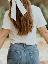White Cropped T-Shirt with Pink Bow Graphic for Women