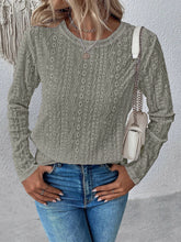White Eyelet Long Sleeve Blouse for Women