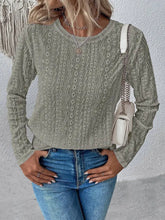 White Eyelet Long Sleeve Blouse for Women Woman T Shirts
