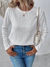 White Eyelet Long Sleeve Blouse for Women