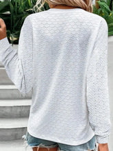 White Eyelet Long Sleeve Button Down Shirt for Women