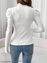White Eyelet Puff Sleeve Top for Women