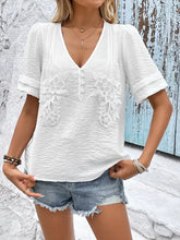 White Floral Embroidered Viscose Blend Blouse for Women Woman T Shirts