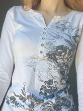 White Floral Long Sleeve Button Up Shirt for Women