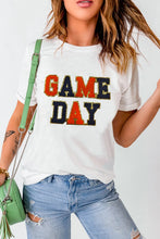 White Game Day Text Womens T Shirt