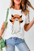 White Halloween Ghost Graphic T-Shirt for Women Woman T Shirts