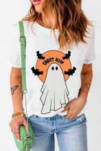 White Halloween Ghost Graphic T-Shirt for Women