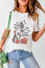White Halloween Graphic T Shirt for Women