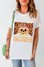 White Halloween Graphic T Shirt for Women