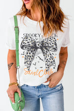 White Halloween Graphic T-Shirt for Women