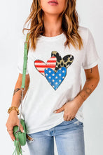White Heart Print T-Shirt for Women White
