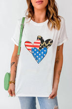 White Heart Print T-Shirt for Women