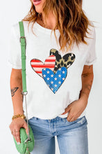 White Heart Print T-Shirt for Women