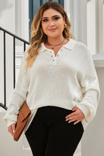 White Knit Cardigan Long Sleeve Pullover Sweater for Women