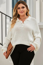 White Knit Cardigan Long Sleeve Pullover Sweater for Women Sweater Pullovers