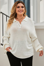 White Knit Cardigan Long Sleeve Pullover Sweater for Women Ivory